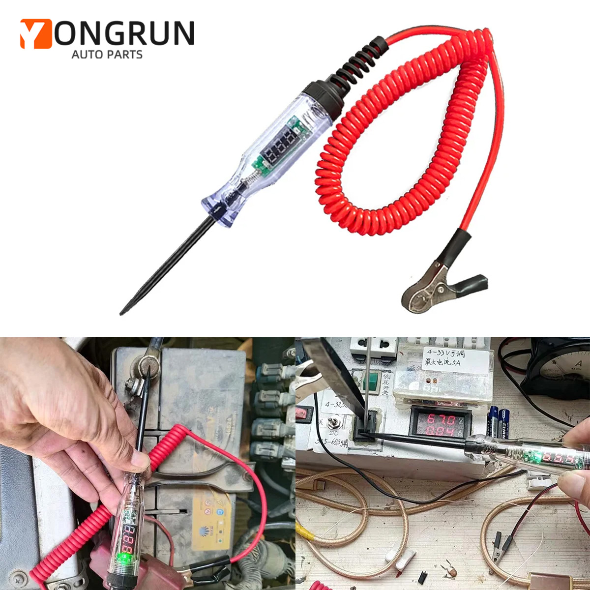 Car Diagnostic Tool - 6V-24V/5V-90V Automotive Circuit Tester Digital Display