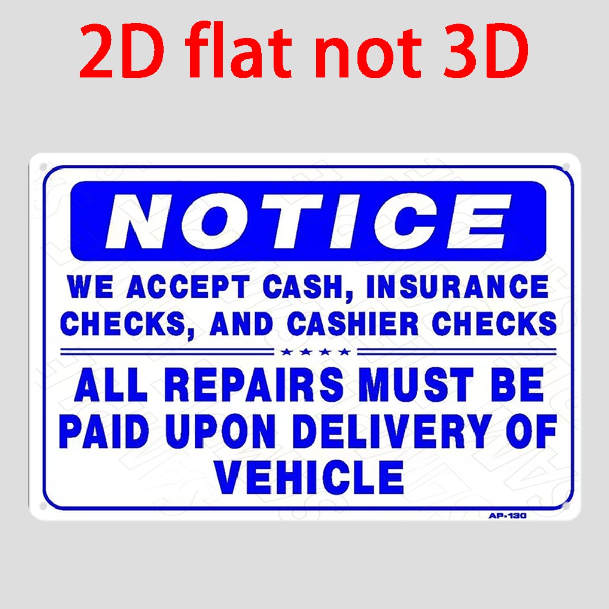 2D Flat Non‑3D Metal Wall Sign - đánh giá và giá Auto Repair Shop Insurance