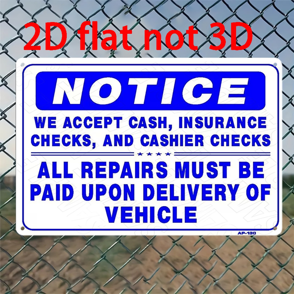 2D Flat Non‑3D Metal Wall Sign - đánh giá và giá Auto Repair Shop Insurance